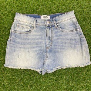 Victorias Secret PINK denim jean shorts high rise waist 6 blue light medium wash